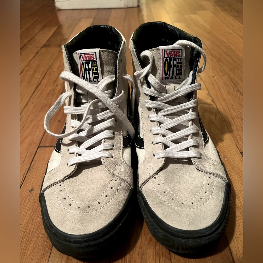 Vans High Tops - White with black sole. Slightly worn.